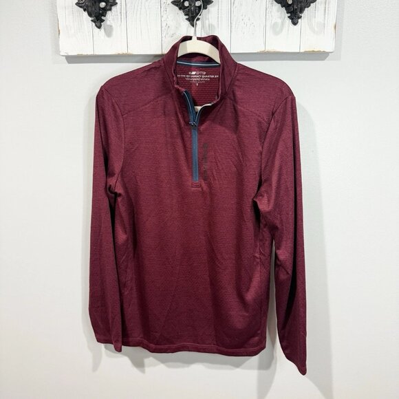 Vineyard Vines Men’s Sankaty Quarter-Zip Pullover | Crimson | Size S | NWT - Picture 1 of 4